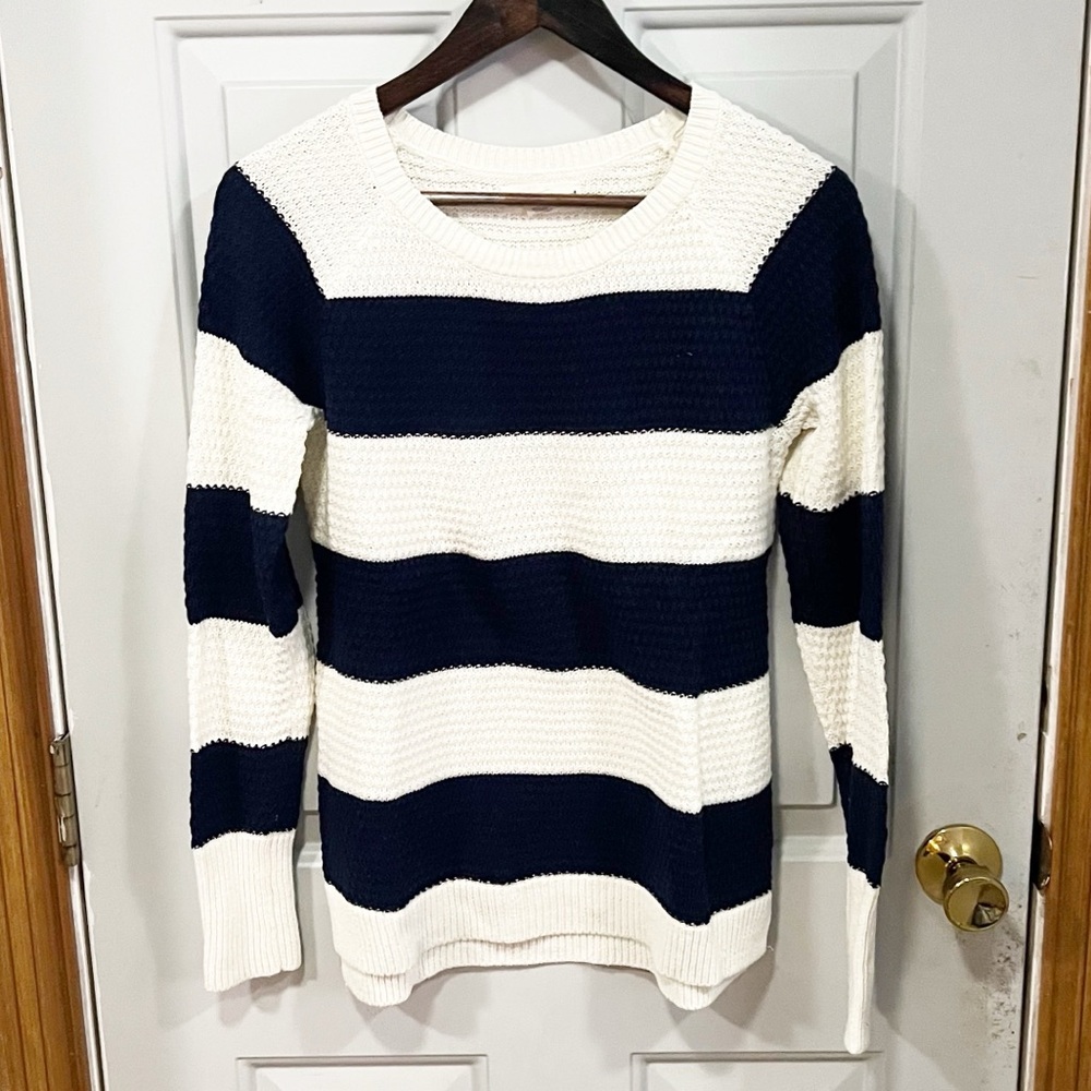 If You Were Me Striped Sweater Womens Size Medium Lightweight Nautical Preppy